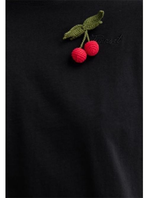 T-shirt regular con spilla crochet TWINSET | TT2271/00006